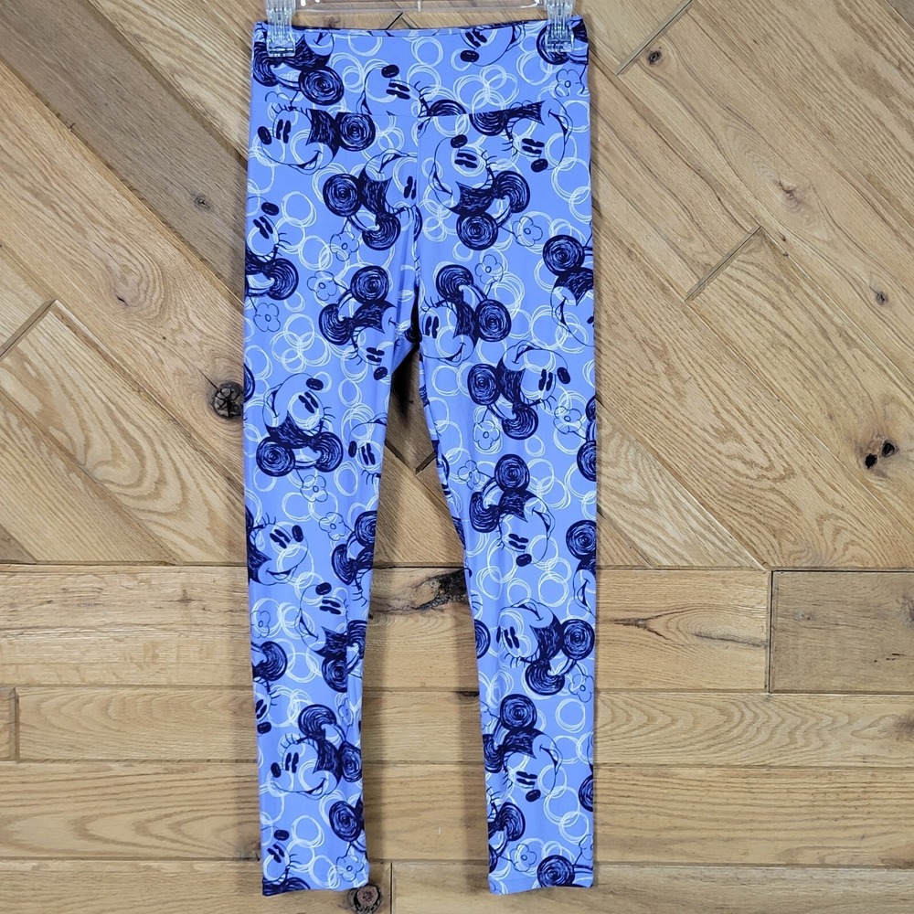 Lularoe Women Disney Mickey Mouse Ankle Leggings Stretch Blue Size OS One Size